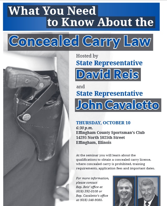 Coming Thursday night in Effingham Town Hall on Concealed Carry Guns Save Life