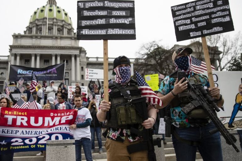 Anti-Lockdown Protests Grow With Some Protestors Showing Up Well-Armed