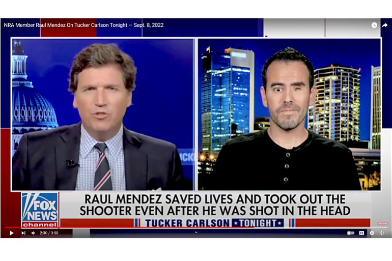 ARMED AMERICAN HERO:  NRA Member Raul Mendez tells his story of stopping spree killer AFTER he took a round in the head