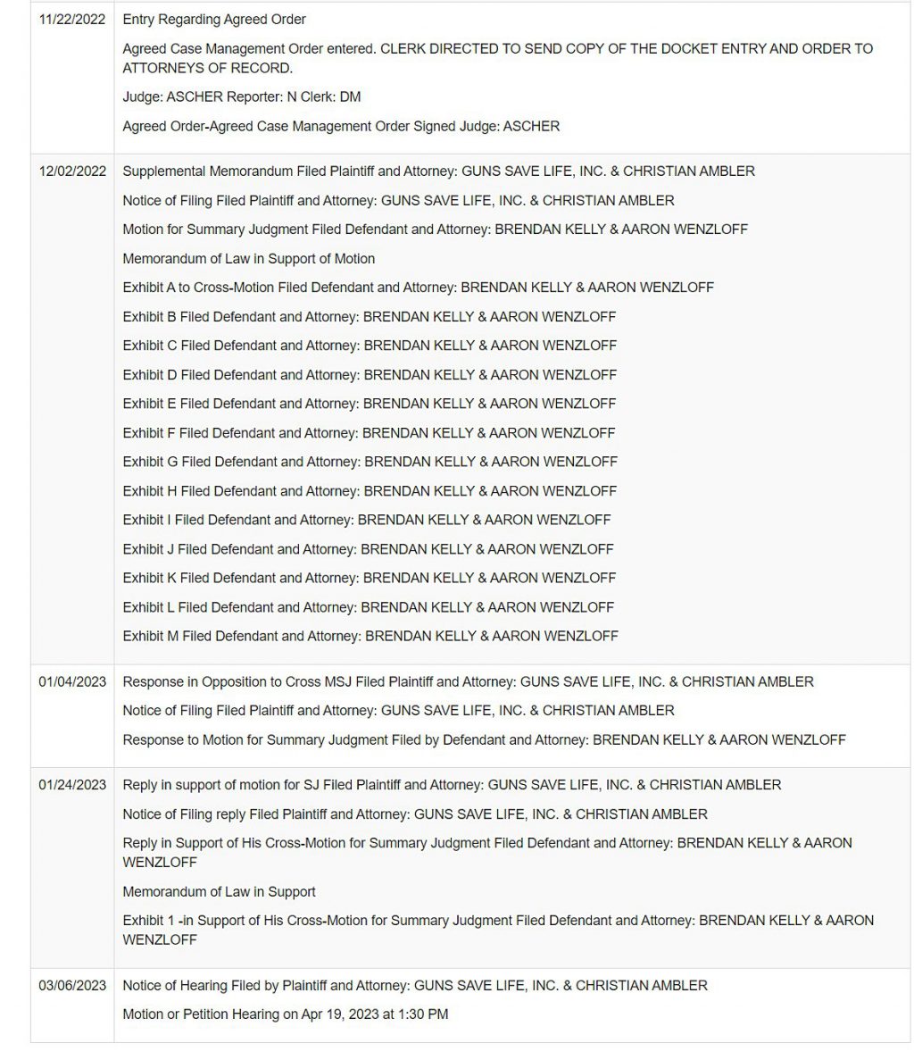ATTEND IN PERSON GSL Lawsuit Hearing Coming Up GunsSaveLife